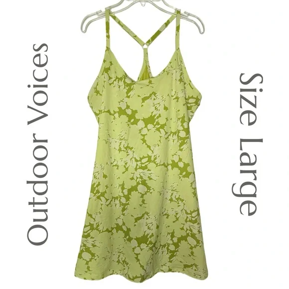 Outdoor Voices | Shorts | Outdoor Voices Hyper Green Floral Exercise Dress  Size Large | Poshmark